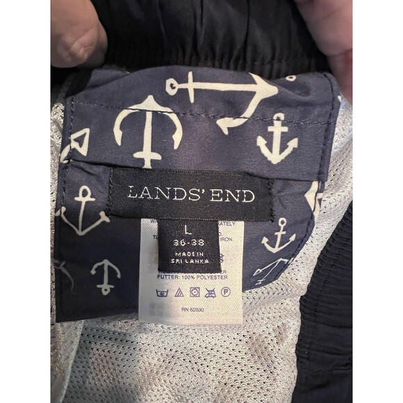 Lands End Men's Blue Anchor Swim Trunks Size Large - Picture 4 of 11